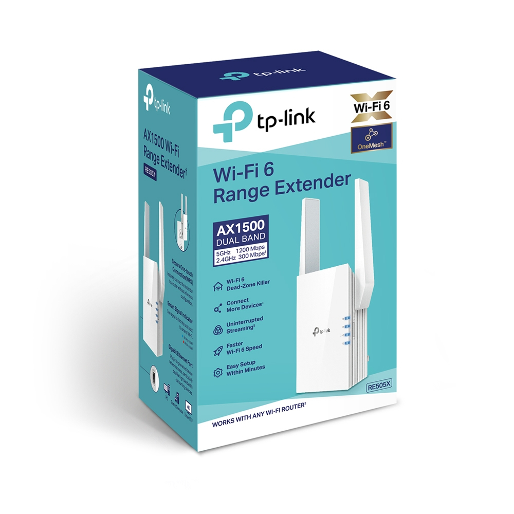 TP-Link Ripetitore Mesh WiFi 6 (RE505X), Amplificatore AX1500 Extender Booster, 1 Porta Gigabit Ethernet, Compatibile Con Tutti I Box Internet - Miniatura 3