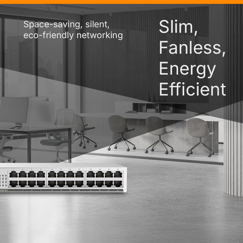 Switch Zyxel GS-1100-24E Unmanaged, 24 Porte Gigabit, Design Senza Ventole, Desktop/rack - GS1100-24E-EU0104F - Miniatura 3