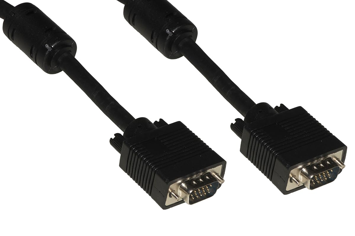 Link Cavo Vga Monitor 15 Poli M/m MT.1,80 Con Ferrite Con 15 Fili Collegati Colore NERO-LKCVGA18HD - Immagine 1