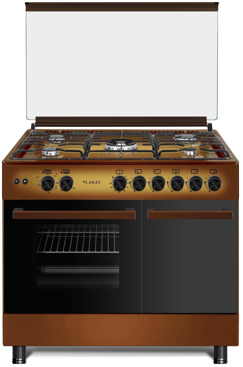 Cucina 90x60 Elettrico Ventilato 5 Fuochi Sfumato marrone Larel CUC.L90BT5MG - Immagine 1