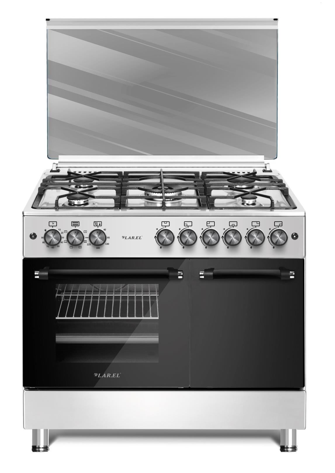 Cucina 90x60 Elettrico Ventilato 5 Fuochi Inox Larel CUC.L90EXP - Immagine 1