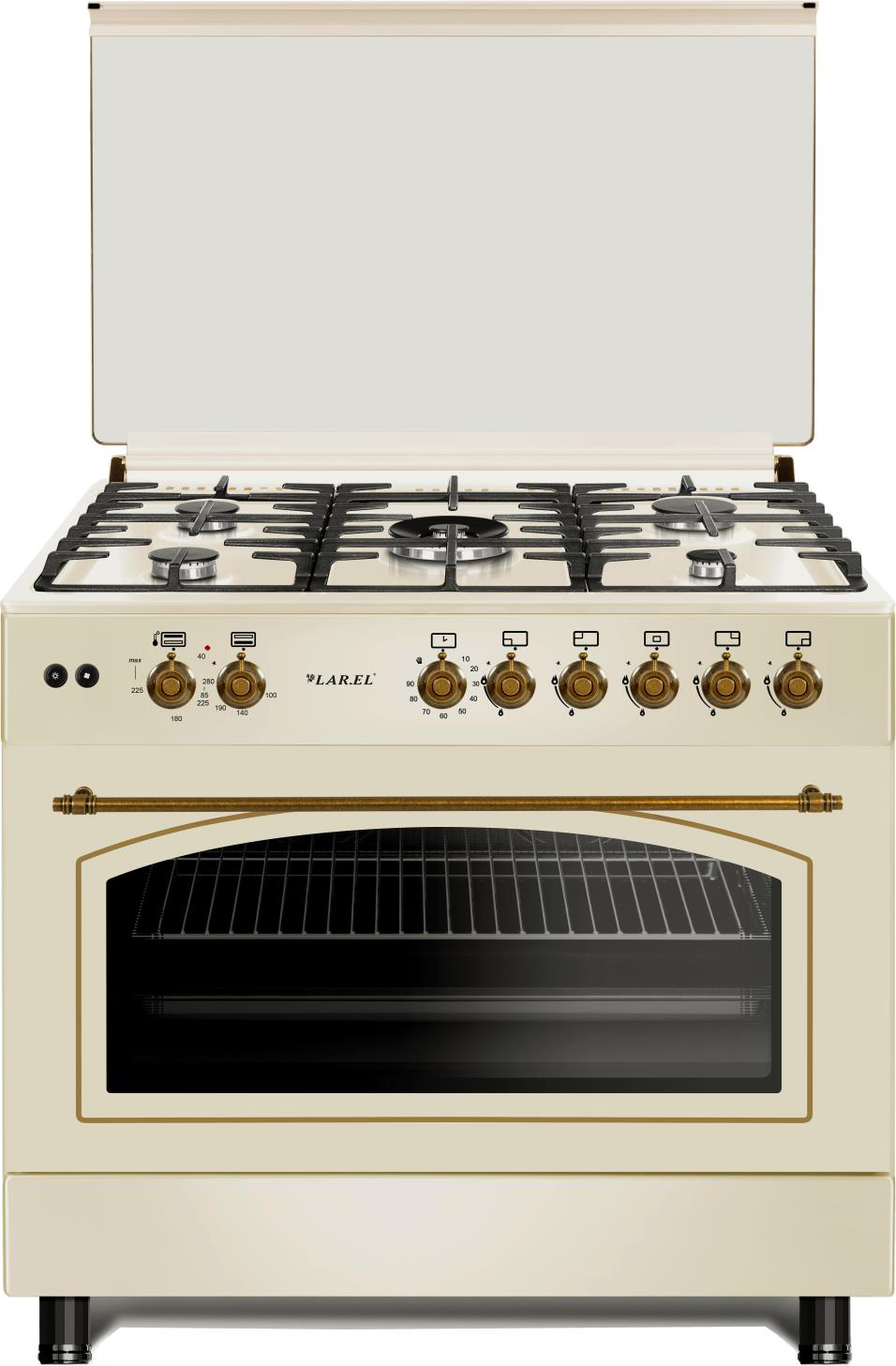 Cucina 90x60 Gas 5 Fuochi Panna rustica Larel CUC.L90GR - Immagine 1