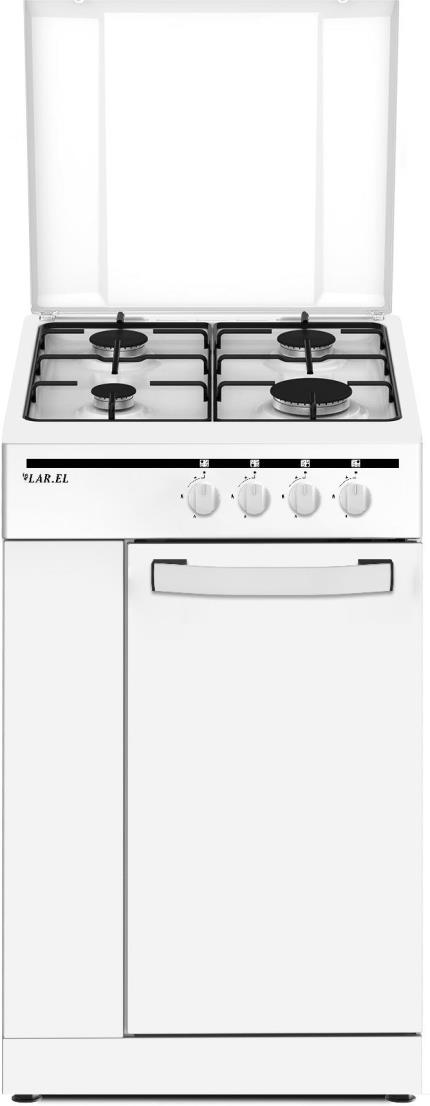 Mobilfornello 50x50 4 Fuochi Gas Bianco Larel MOB.S413BW