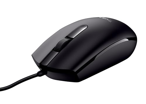 Trust Basi Mouse con Filo USB, 1200 DPI, Plug & Play, Sensore Ottico, 3 Pulsanti, Cavo USB 1,6 m, per Mano Sinistra e Destra, Mouse Cablato per Portatile, Macbook, Lenovo, Dell - Nero - Miniatura 2