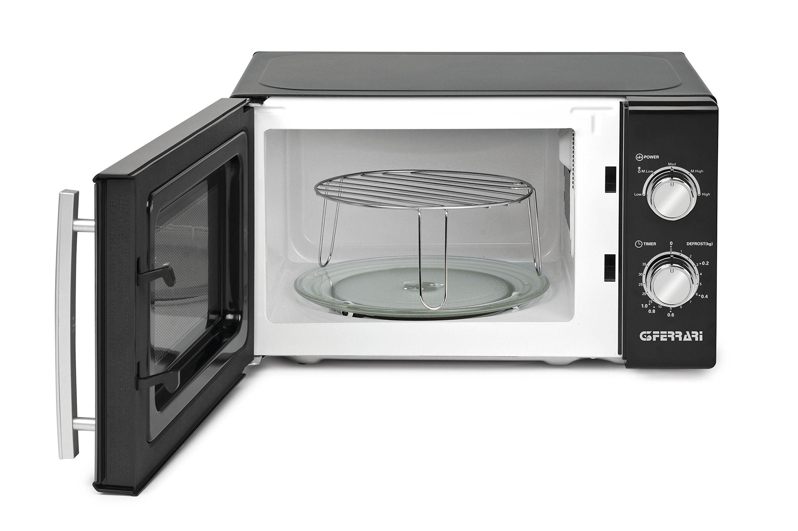 G3 Ferrari G10109 AllBlack Forno Microonde Con Cottura Combinata, 20 Litri, 3 modalità di cottura, Funzione Grill, Luce interna, Timer, Vetro a specchio, Accessori inclusi, Nero - Miniatura 3
