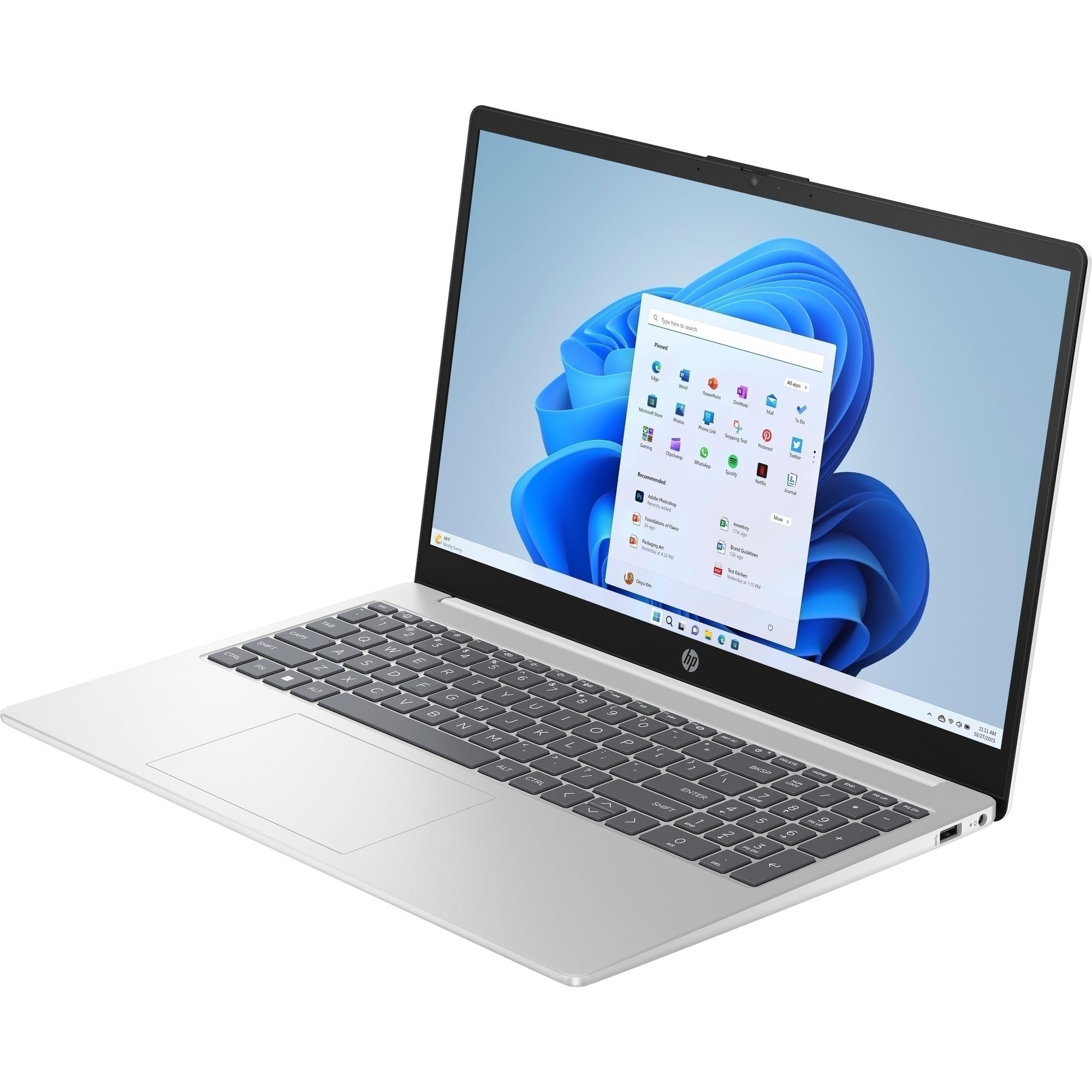 HP Laptop 15-fd2004sl, PC Portatile 15", Display FHD, Notebook, (Intel Core Ultra 7 255U, RAM 24GB, SSD 1TB, Windows 11), Computer Portatile, Uso quotidiano, Tastiera Italiana, QWERTY, Argento - Miniatura 5