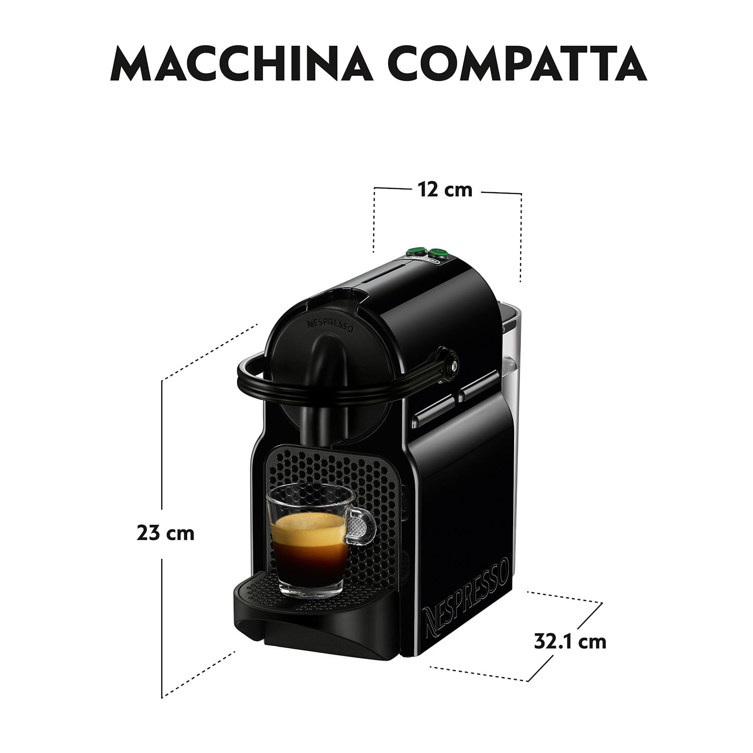 Nespresso Inissia & Aeroccino EN80.BAE Macchina per Caff� Espresso, Black - Miniatura 3