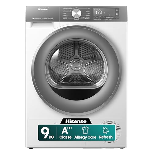 Hisense DH3S902BWCCA Asciugatrice a Pompa Di Calore, 9 Kg, A+++/C, Big Display, 16 programmi, Refresh, WiFi, Porta Reversibile, Bianco/Silver - Miniatura 2