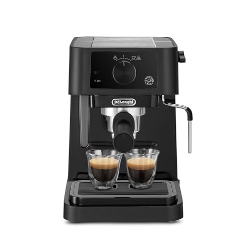 De'Longhi Stilosa EC235.BK Macchina manuale da Caffè Espresso e Cappuccino, Caffè in Polvere o in Cialde E.S.E., Montalatte classico per Cappuccini, serbatoio 1L, 1100W, Caldaia Acciaio Inox, Nero - Miniatura 3