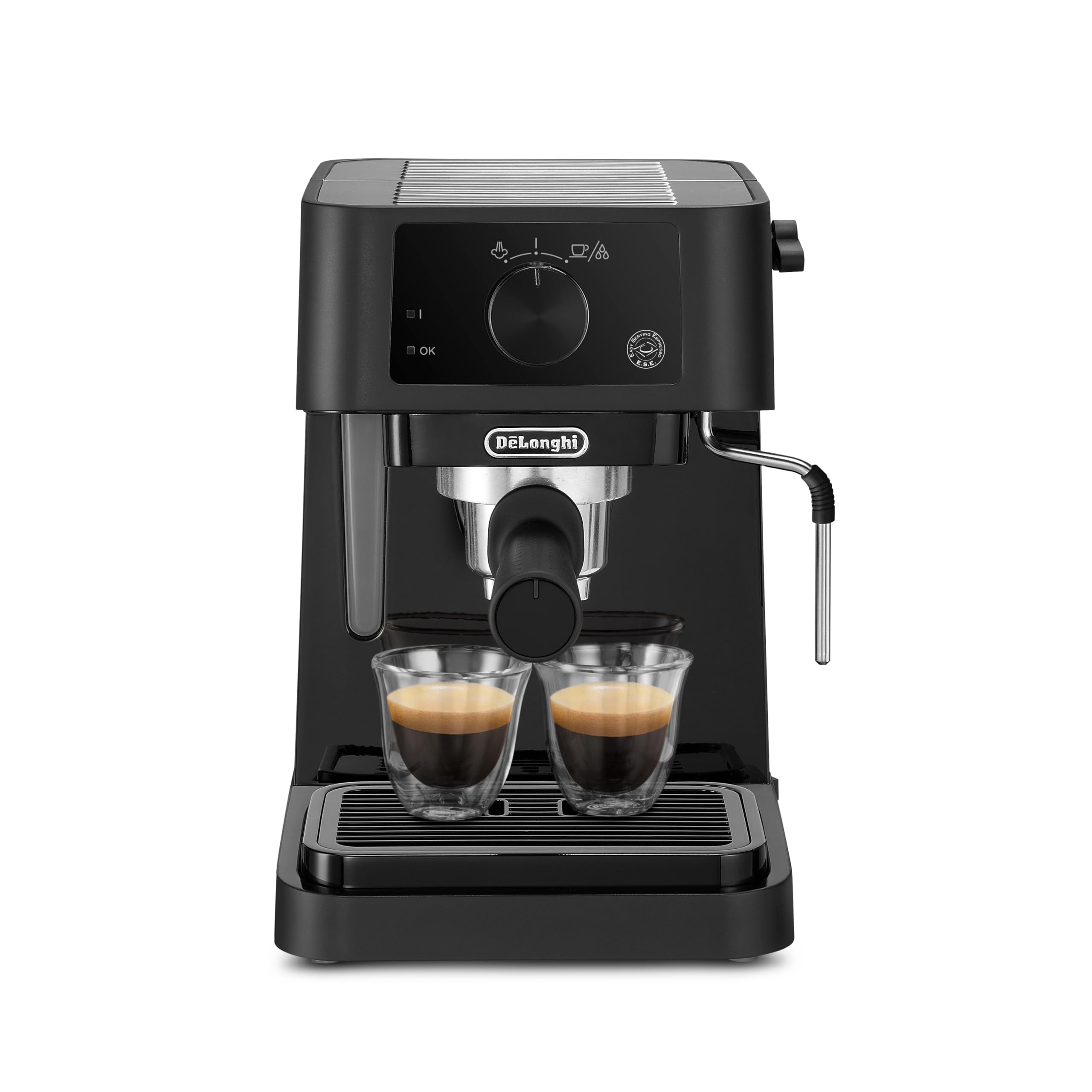 De'Longhi Stilosa EC235.BK Macchina manuale da Caffè Espresso e Cappuccino, Caffè in Polvere o in Cialde E.S.E., Montalatte classico per Cappuccini, serbatoio 1L, 1100W, Caldaia Acciaio Inox, Nero - Miniatura 4