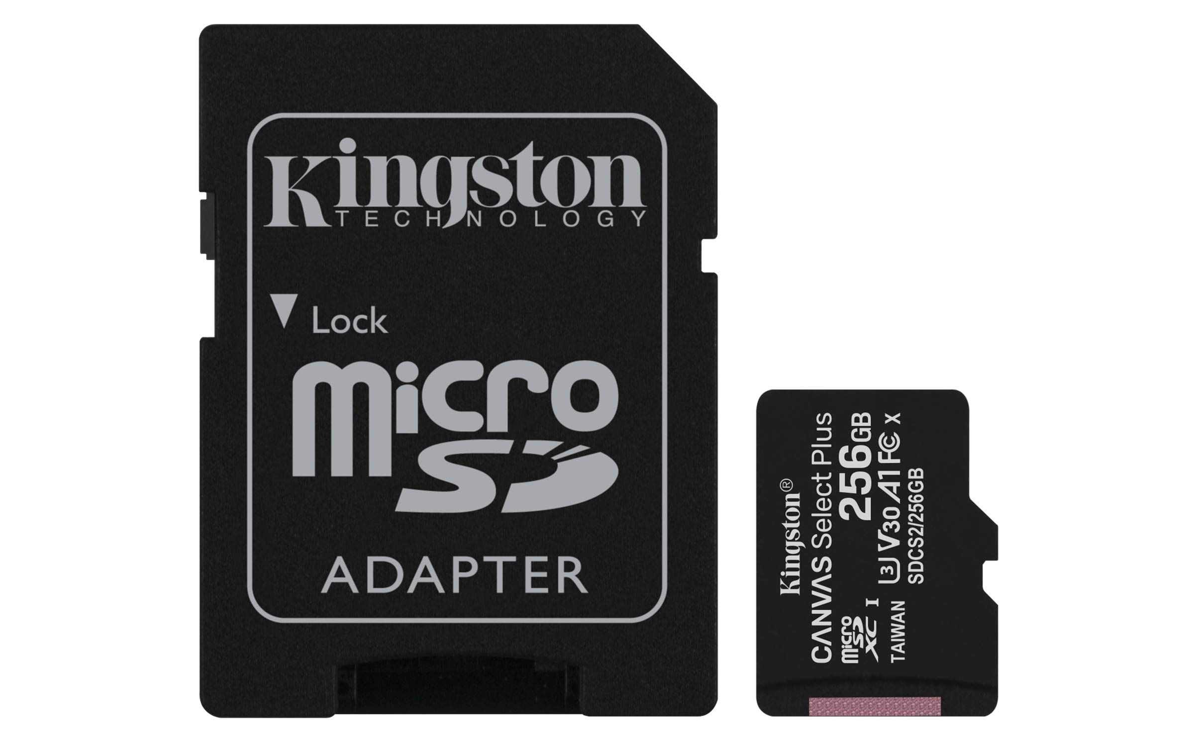 Kingston Canvas Select Plus SDCS2/256GB Scheda microSD Classe 10 con Adattatore SD Incluso, 256 GB