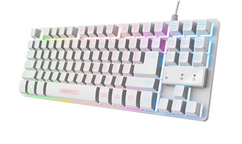 GXTrust 833W Thado Tastiera Gaming TKL Layout Italiano QWERTY, Design Compatto più Piccolo del 20%, Anti-Ghosting, 69% Plastica Riciclata, LED Keyboard USB per PC/Laptop - Bianco - Miniatura 2