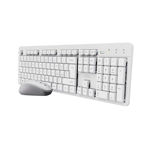 Trust Ody II Set Tastiera e Mouse Wireless Silenziosi Italiano QWERTY, Tasti a Profilo Ribassato, Unico Ricevitore USB, Resistente agli Sversamenti, Kit Senza Fili per PC Laptop Mac Windows, Bianco - Miniatura 2
