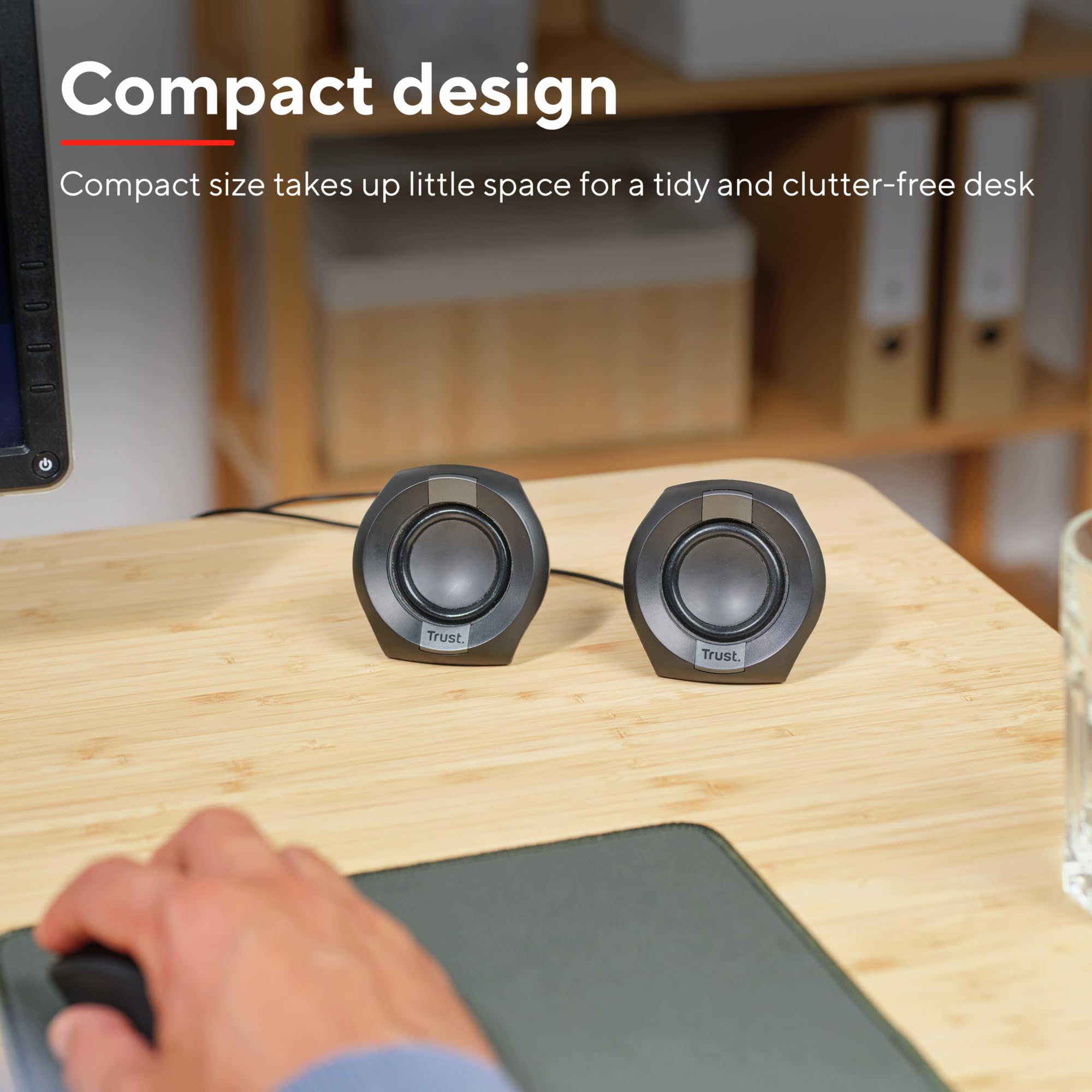 Trust Polo Piccolo Casse PC 2.0 8W (4W RMS), Cassa con Alimentazione USB, Connessione Jack Audio 3.5 mm, Controllo in Linea, Mini Altoparlanti PC per Desktop, Computer, Portatile - Nero - Miniatura 3