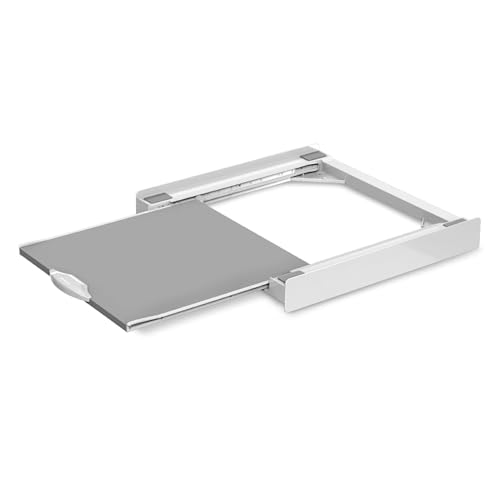 Meliconi Base Torre Evo L60, Kit di Sovrapposizione Lavatrice Asciugatrice Universale, Supporto Premontato con Ripiano Estraibile in Legno, Cinghia di Sicurezza Inclusa, Portata 250 Kg, Bianco - Miniatura 2