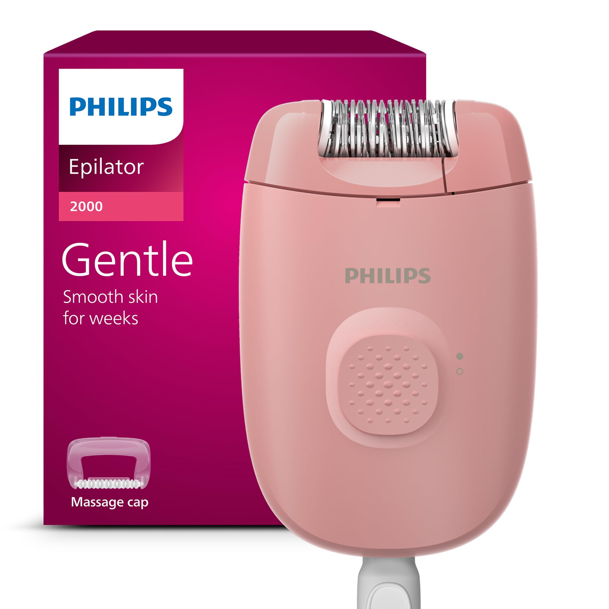 Philips Epilatore Serie 2000, epilatore con cavo per gambe e corpo, dispositivo di depilazione per donne, modello BRE227/00 - Miniatura 5