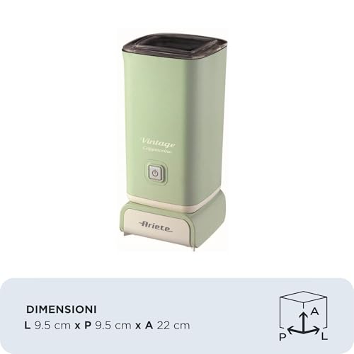 Ariete 2878 Cappuccinatore Vintage - Montalatte a caldo e a freddo - Cappuccino, cioccolata, infusi liofilizzati - 500 Watt - Verde - Miniatura 4