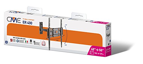 Meliconi CME ER400 - Supporto tv da parete con braccio estendibile, ruotabile e inclinabile per TV 40" - 55", Portata Max 25 Kg, Vesa 200 - 300 - 400 mm Made in Italy - Miniatura 4