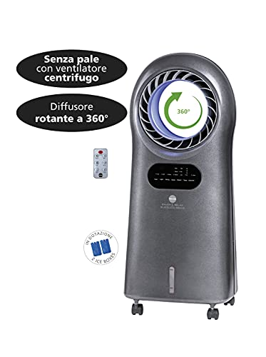 MACOM Enjoy & Relax 989 Bladeless Breeze Raffrescatore Evaporativo Senza Pale, Grigio, Portata 10 m3/Minut - Miniatura 4