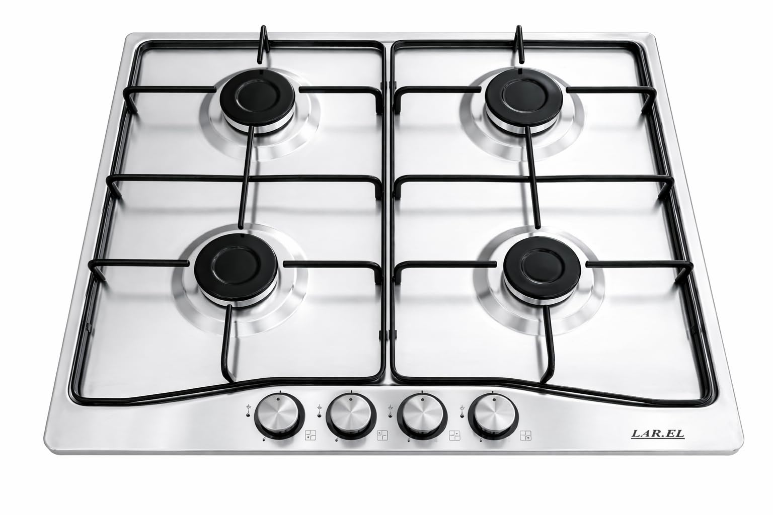 Piano cottura LAREL 848X 4 fuochi gas METANO o GPL incasso INOX valvolato acc. elettronica