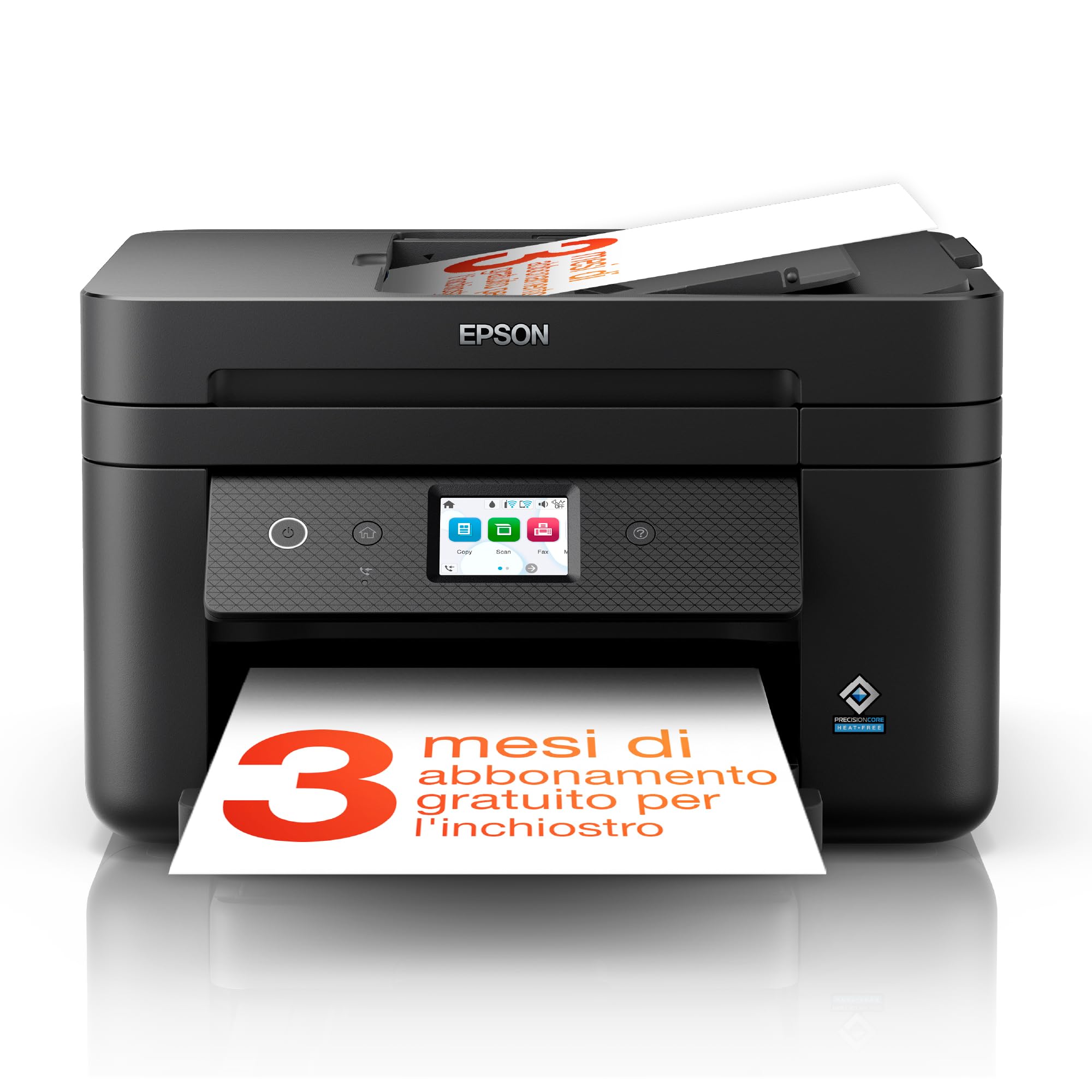 Epson Workforce WF-2960DWF Stampante Multifunzione A4 a getto d'inchiostro (Stampa Fronte Retro, Scansione, Copia, Fax) Display Touch Screen 6.1”, ADF, WiFi, Ethernet, Stampa da mobile, AirPrint, - Miniatura 2