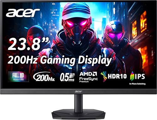 acer Nitro KG242YX1bmiipx Monitor Gaming 23.8", Display FHD IPS 200 Hz, 0,5 ms, FreeSync Premium, Luminosit� 250 nits, HDMI 2.0, DP 1.2, Speaker Integrati, Cavo HDMI Incluso, Nero - Miniatura 2