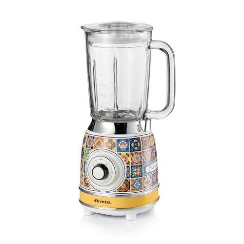 Ariete 583 Frullatore Positano con tazza in vetro da 1,5 Litri, 4 Lame in Acciaio Inox, 4 Velocità + Pulse,1000 Watt, Positano Giallo Vetro - Miniatura 2