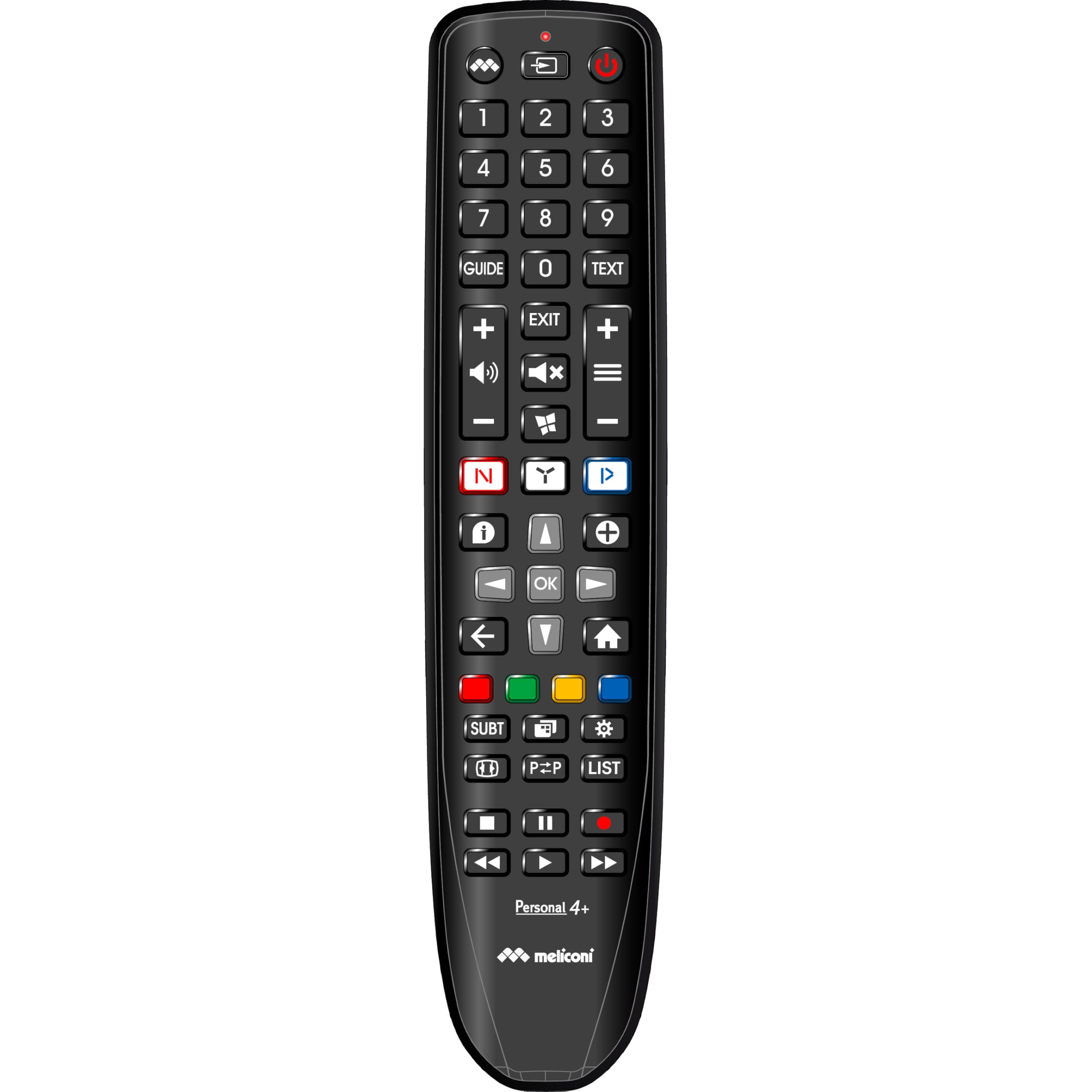 Meliconi Gumbody Personal 4+ Telecomando per TV Philips, Pronto all’Uso, Nessuna Programmazione, Funzione Learn, Antiurto in Gomma, Compatibile Smart TV Philips