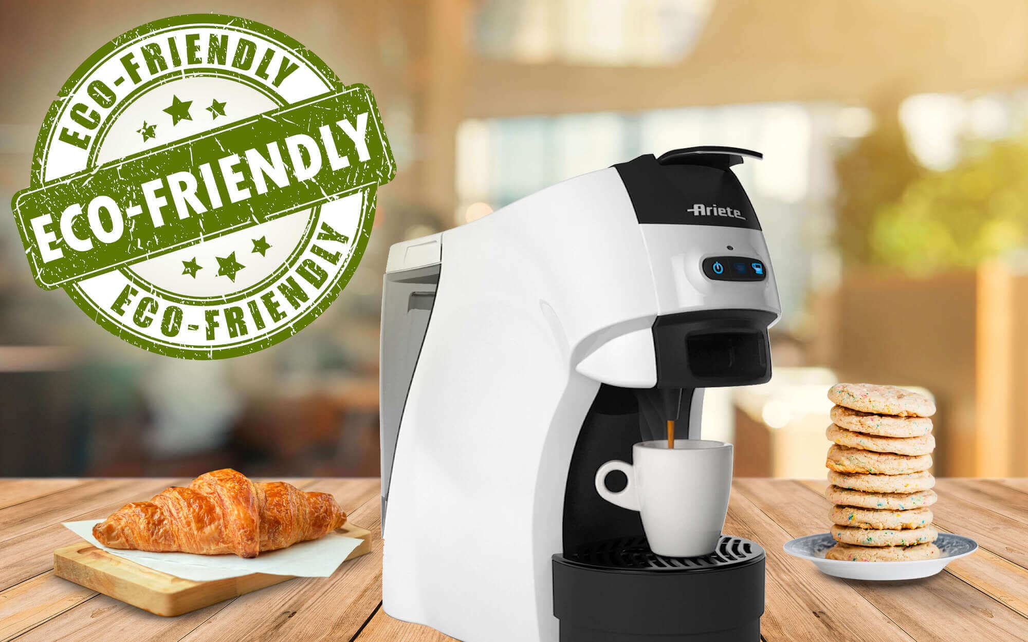 Ariete 1301, Macchina Per Espresso Compatibile Con Cialde Ese Biodegradabili E Macinato In Polvere, Caffè Lungo O Corto, Griglia Regolabile Per Tazza Grande E Piccola, Autospegnimento, 1100 w, Bianco - Miniatura 3