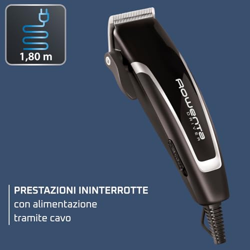 Rowenta TN1603 Driver, Tagliacapelli, Lame in acciaio Inox, Potenza non Stop, Lame progettate per durare 15 anni, 4 pettini fissi, 15 impostazioni da 1 a 12 mm, Nero - Miniatura 4