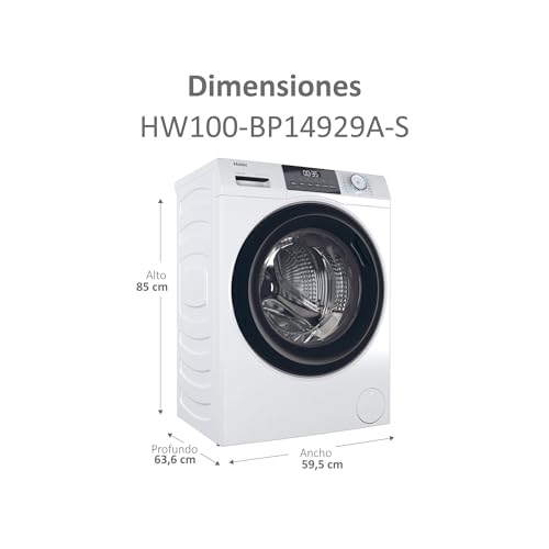 Haier I-Pro Series 1 HW100-BP14929A-S � Lavatrice a carico frontale 10 kg, funzione vapore, motore inverter, trattamento antibatterico, 1400 giri/min, fine differito, rilevatore automatico KG, 15 - Miniatura 4