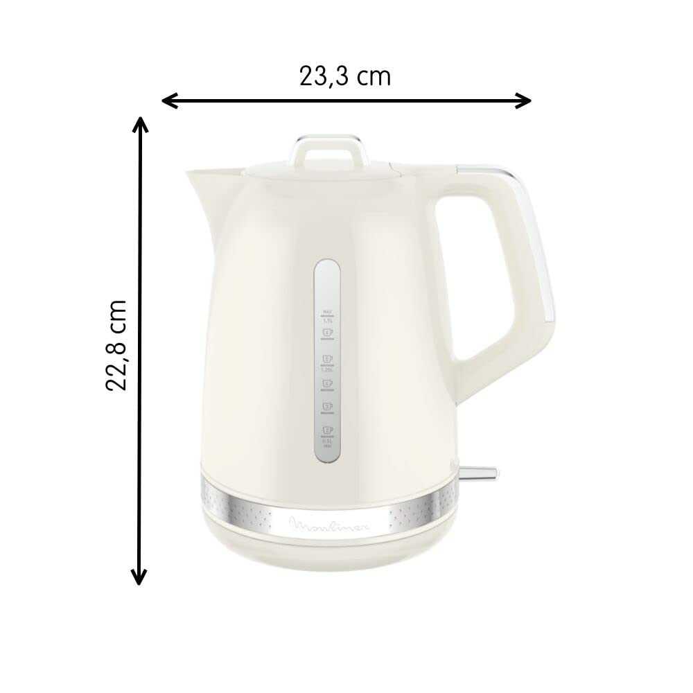 Moulinex BY320 Soleil Bollitore, Funzionale Coperchio a Cerniera, Capacit� 1.7 L, Indicatore del Livello dell'Acqua, Filtro Anticalcare, Beccuccio di Precisione, Interruttore On/Off - Miniatura 3
