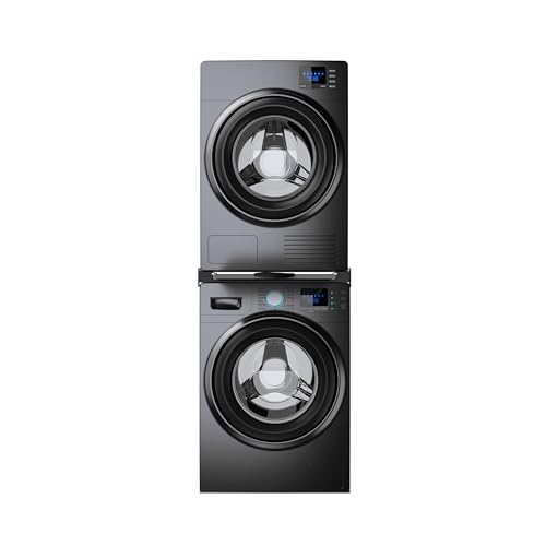 Meliconi - Kit di sovrapposizione universale nero + ripiano scorrevole in legno - TORRE DARK - per lavatrice e asciugatrice - Miniatura 4