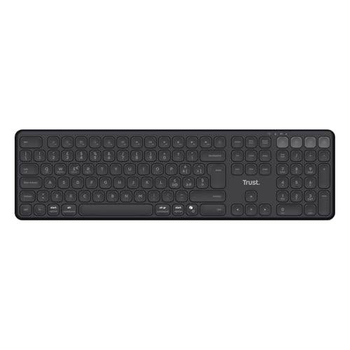 Trust Vaiya Tastiera Wireless Bluetooth + 2.4 GHz Layout Italiano QWERTY, Tastiera Senza Filo con Tastierino Numerico, Batteria Ricaricabile, 55% Plastica Riciclata, Windows iOS macOS Android, Nero - Miniatura 4