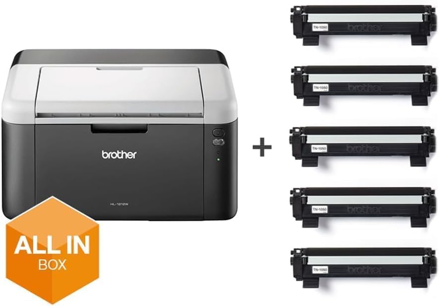 Brother HL1212W | Stampante monocromatica compatta | Velocità di 20 ppm | WiFi e Stampa da app | Fornita con 5 toner da 4.700 pag totali e 3 anni di garanzia inclusi - Miniatura 3