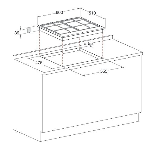 Hotpoint-Ariston Piano Cottura Gas, Inox, 600x510x39 - Miniatura 3