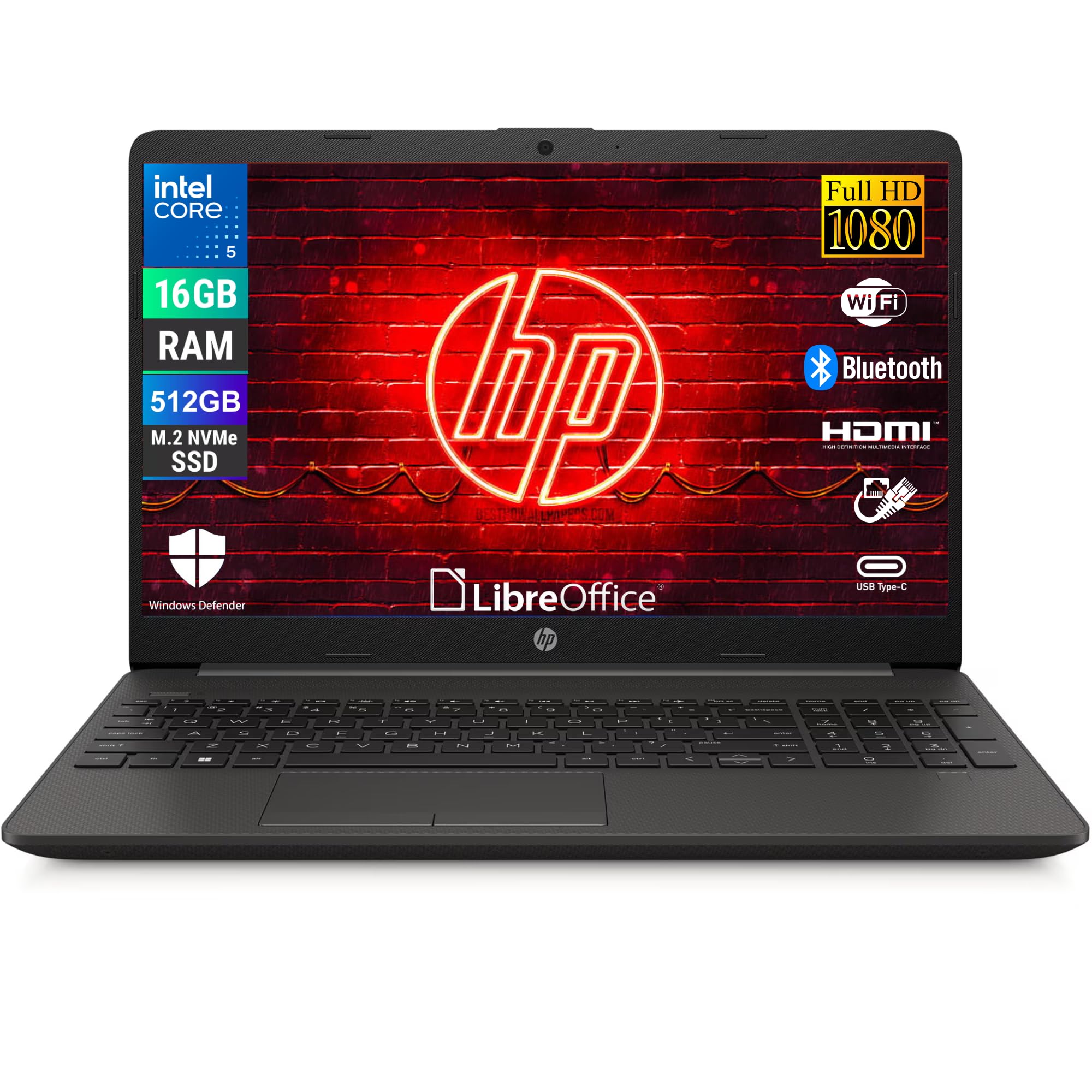 HP 250R G9, Computer Portatile Notebook, Intel 5-120u 10 Core 1.4Ghz, Display 15.6'' FHD, Ram 16GB, SSD 512GB, Windows 11, Pronto all'uso con Libre Office - Miniatura 2