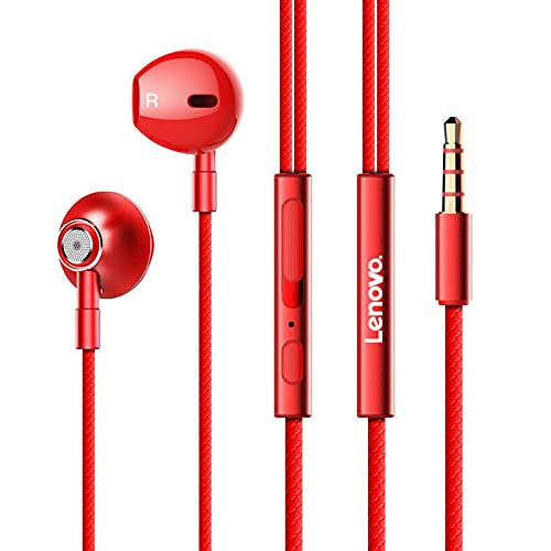 Lenovo HF140 Auricolari cablati con microfono - Rosso - Miniatura 4