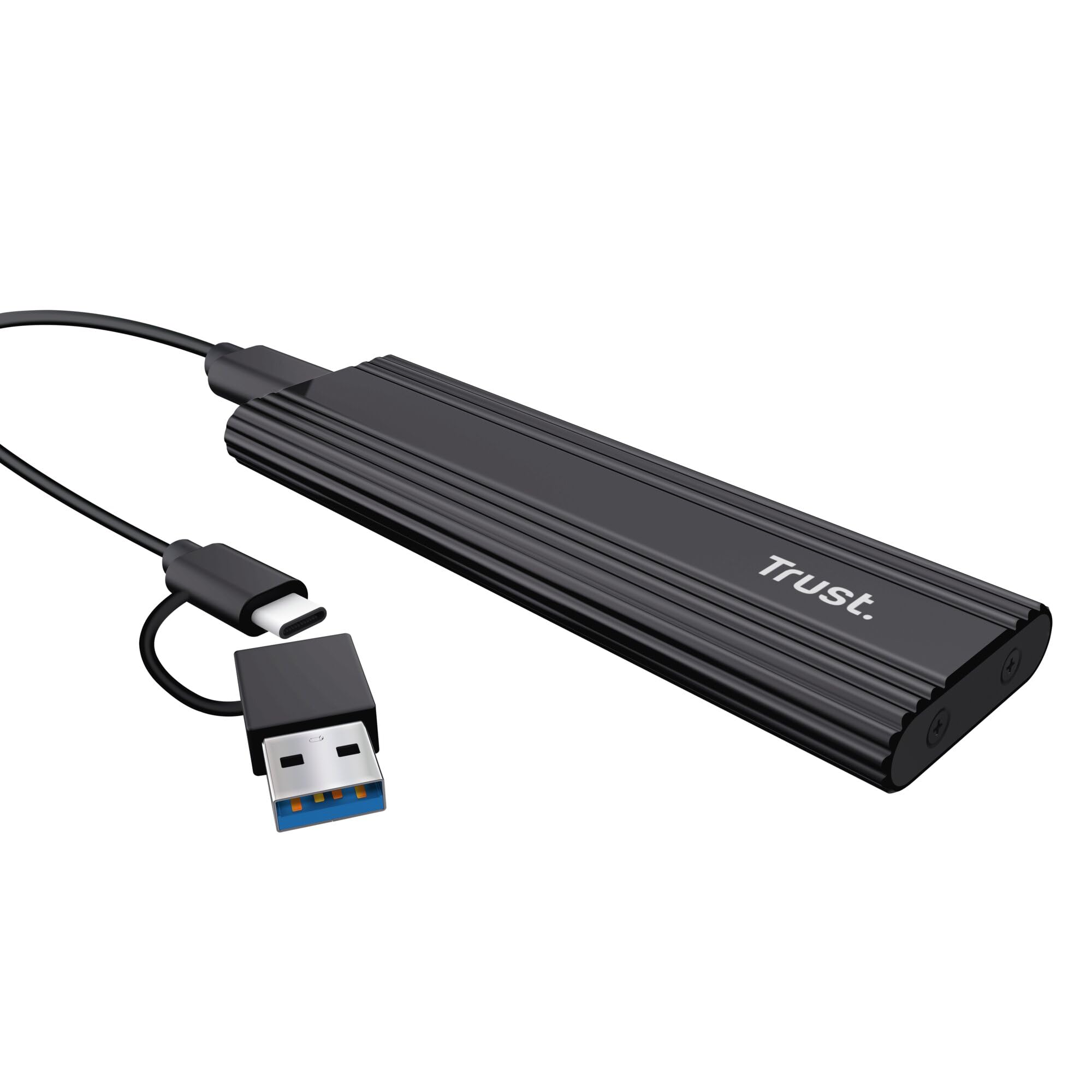Trust Case SSD M.2 NVMe USB-C 10Gbps, Custodia Hard Disk Esterno 4TB, Compatibile con 2230 2242 2260 2280 FAT32/NTFS/EXT4/exFAT/APFS, Enclosure Portatile Adattatore SSD M2 NVMe USB M / M & B Key