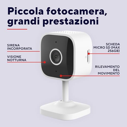 Trust IPCAM-2900 Telecamera Wifi Interno con Visione Notturna, Sirena e Microfono Integrati, Rilevamento Umano, Videocamera Sorveglianza con App, Casa Intelligente, Bianco - Miniatura 4