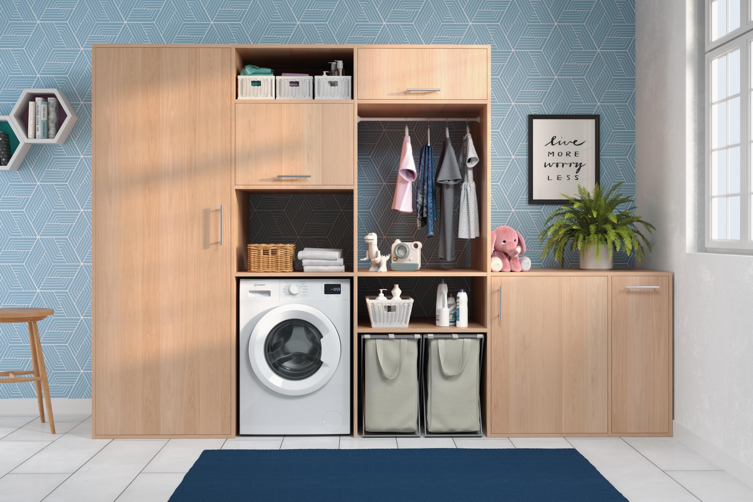 Indesit IM 640 MY TIME IT, Lavatrice 6 kg Libera Installazione Slim, Carica Frontale, Centrifuga 1000 Giri al Minuto, Dimensioni 84.5 x 60 x 44.6 cm, Classe Energetica B - Miniatura 3