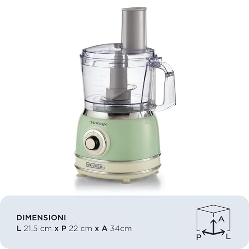 Ariete 1781 Robot da cucina Vintage, 1000W, Capacità 1,2 L, Per preparazione impasti, Verde - Miniatura 4