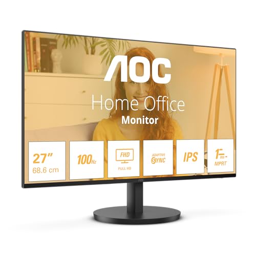 AOC B3 27B3HA2 LED display 68,6 cm 27" 1920 x 1080 pixels Full HD Noir, 27 inch FHD IPS 100Hz, HDMI, Speakers, 27 pollice FHD IPS, 100 Hz, Altoparlanti - Miniatura 2