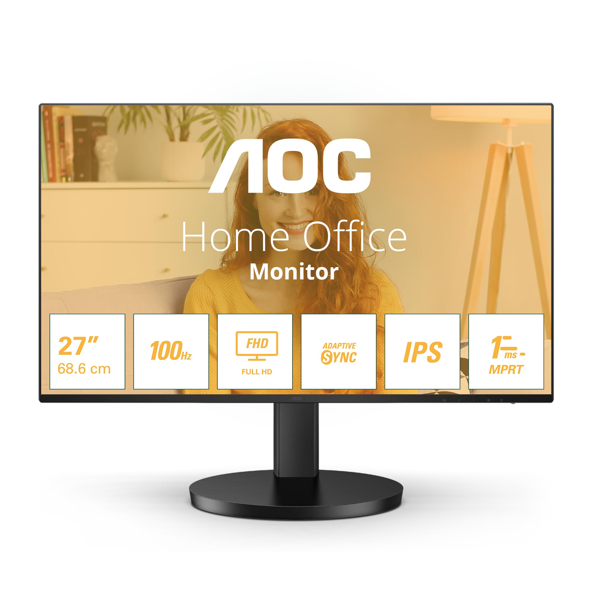 AOC B3 27B3HA2 LED display 68,6 cm 27" 1920 x 1080 pixels Full HD Noir, 27 inch FHD IPS 100Hz, HDMI, Speakers, 27 pollice FHD IPS, 100 Hz, Altoparlanti - Miniatura 3