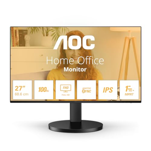 AOC B3 27B3HA2 LED display 68,6 cm 27" 1920 x 1080 pixels Full HD Noir, 27 inch FHD IPS 100Hz, HDMI, Speakers, 27 pollice FHD IPS, 100 Hz, Altoparlanti - Miniatura 4