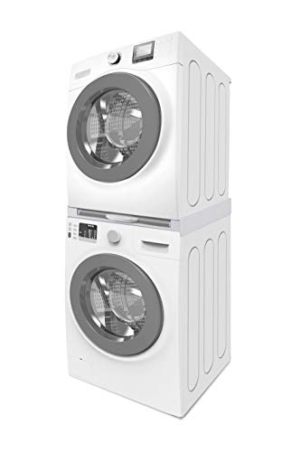 MELICONI TORRE PRO L60 - Kit di Sovrapposizione Lavatrice Asciugatrice Universale, Supporto Premontato con Ripiano Estraibile in Legno, Cinghia di Sicurezza Inclusa, Portata 250 Kg - Miniatura 3