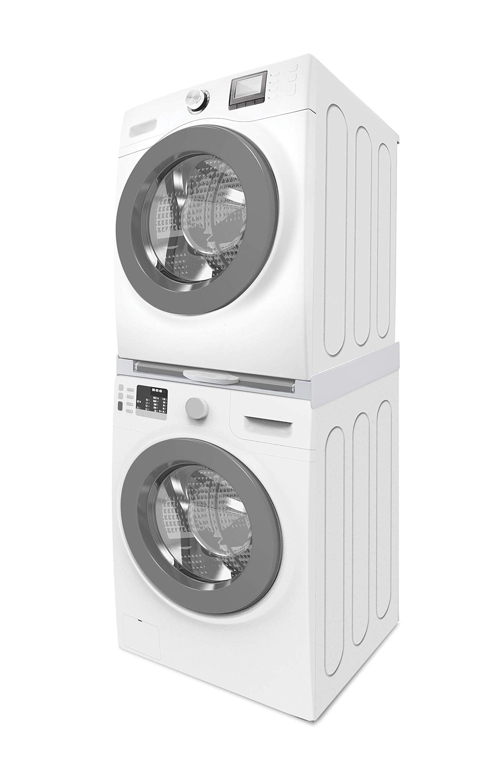 MELICONI TORRE PRO L60 - Kit di Sovrapposizione Lavatrice Asciugatrice Universale, Supporto Premontato con Ripiano Estraibile in Legno, Cinghia di Sicurezza Inclusa, Portata 250 Kg - Miniatura 4
