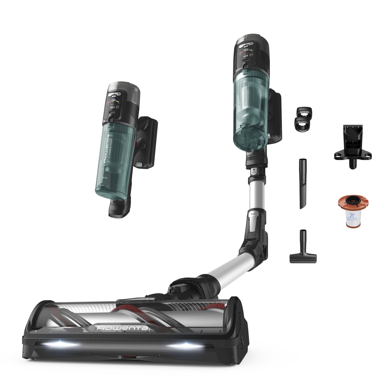 Rowenta Rh9A32Wo Aspirapolvere Wireless Alluminio, Verde Senza Sacchetto