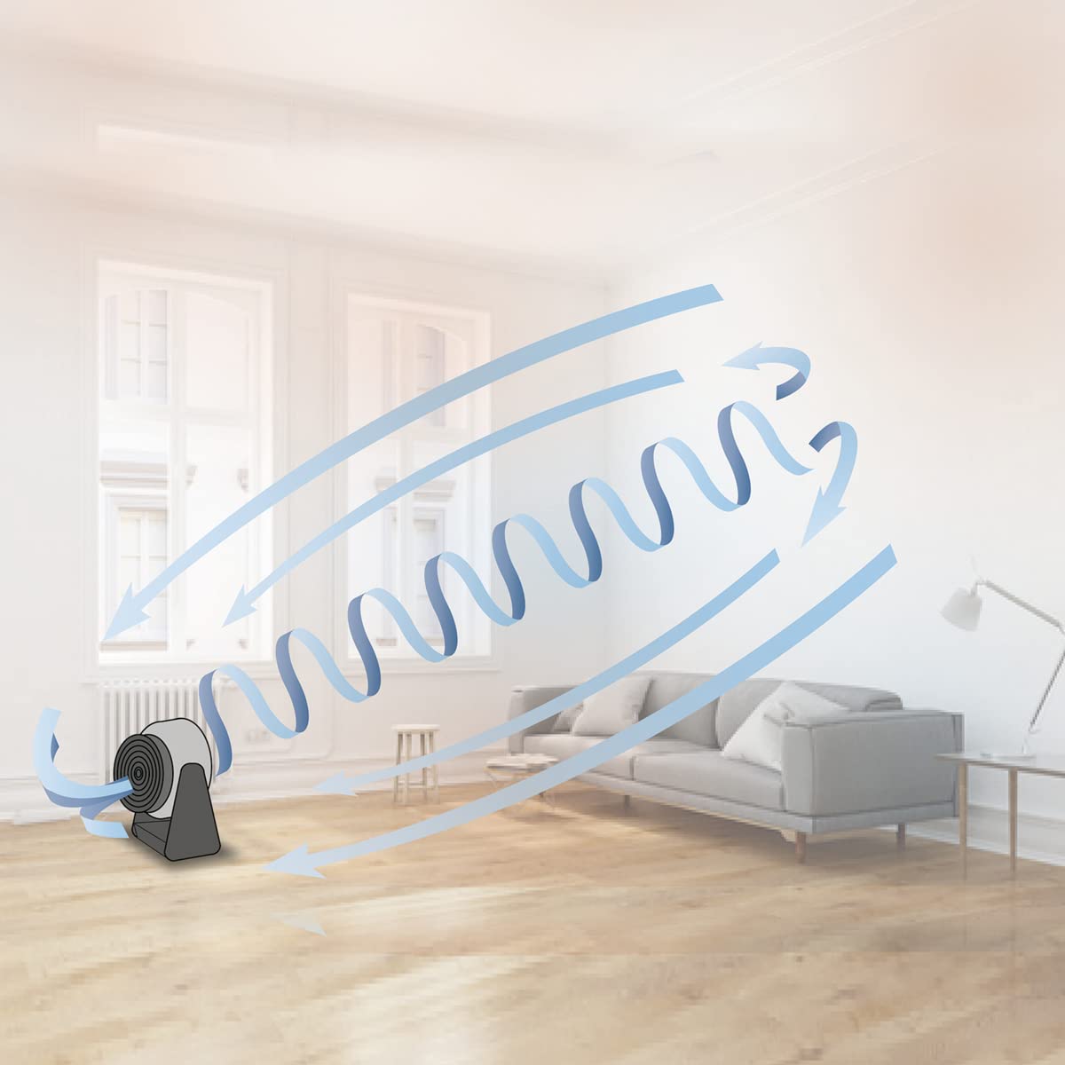 MACOM, Ventilatore Super Potente Silenziosissimo con ventole Vortex, doppia oscillazione automatica, 3 velocità, timer, telecomando e display temperatura ambiente, Enjoy & Relax 993 Tornado - Miniatura 4