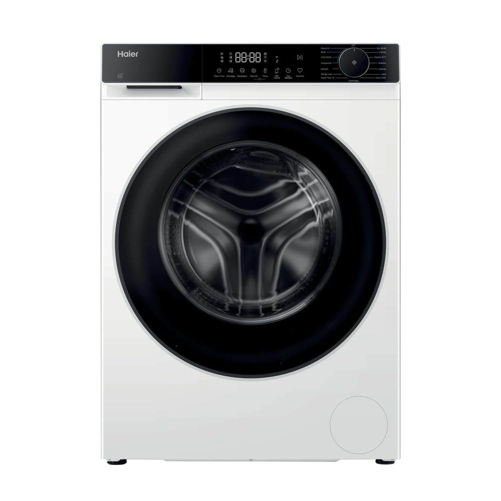 Haier X Serie 5 Lavatrice 9 Kg, Libera Installazione, Carica Frontale, Classe A-25%, 1400 Giri, Smart AI Cycle, Ciclo Refresh a Vapore, Wi-Fi con App hOn, 85x60x55.9 cm, Bianca – HW90-BP14357U-IT